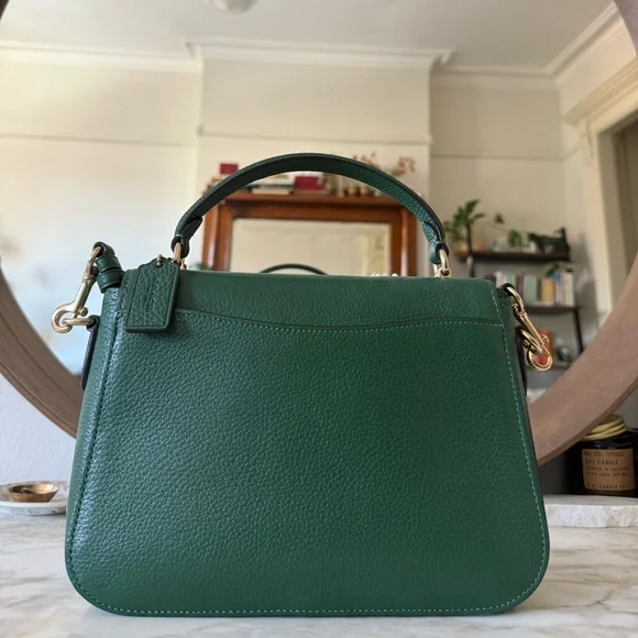 Kelly Green Coach Marlie Top Handle - Picture 2 of 5